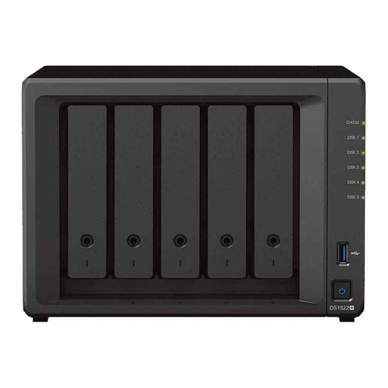 (image for) Synology 5 Bay DS1522+ Desktop NAS Unit with 2 M.2 Slots + 5x 4TB Synology HAT3300 HDD